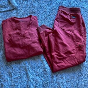 Figs Women's wine fig Pants & Top Set